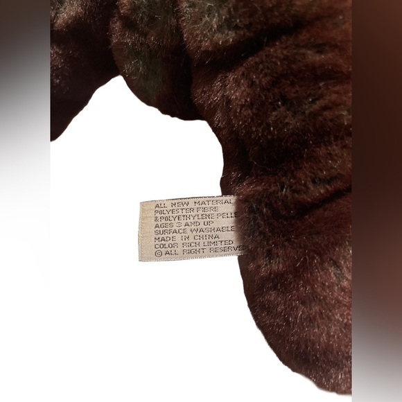 Color RICH Plush Collector Teddy Bear with Bow and Brown eyes SO Cute! - Picture 10 of 12